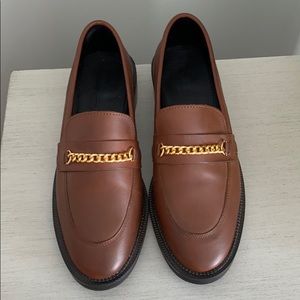 ASOS Brown Loafers with Gold Chain